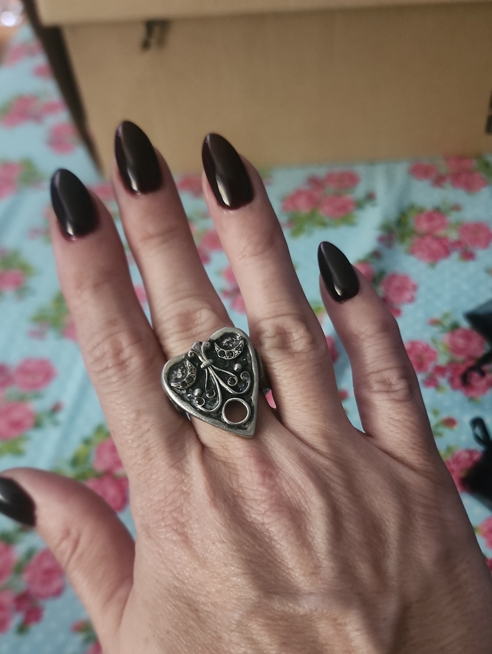 Martha Rotten lead free pewter adjuatable planchette ring